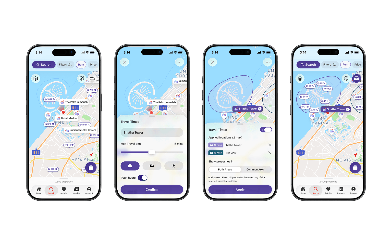 Search by travel time