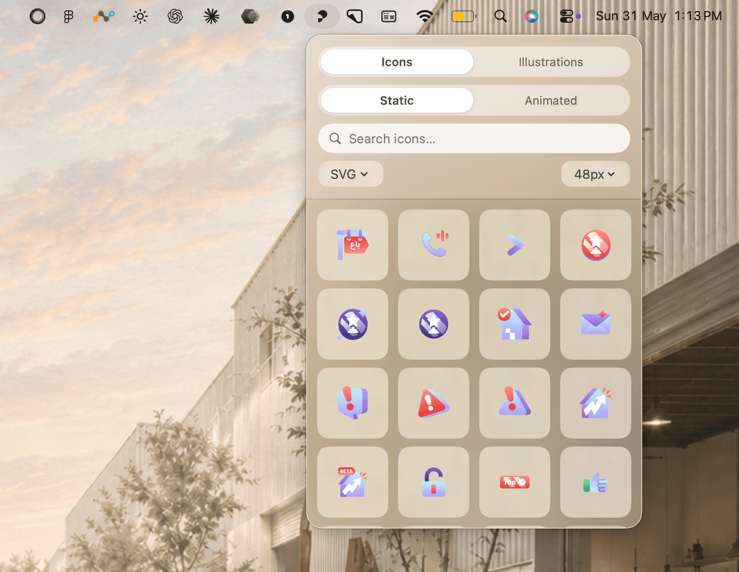 Menu bar popover