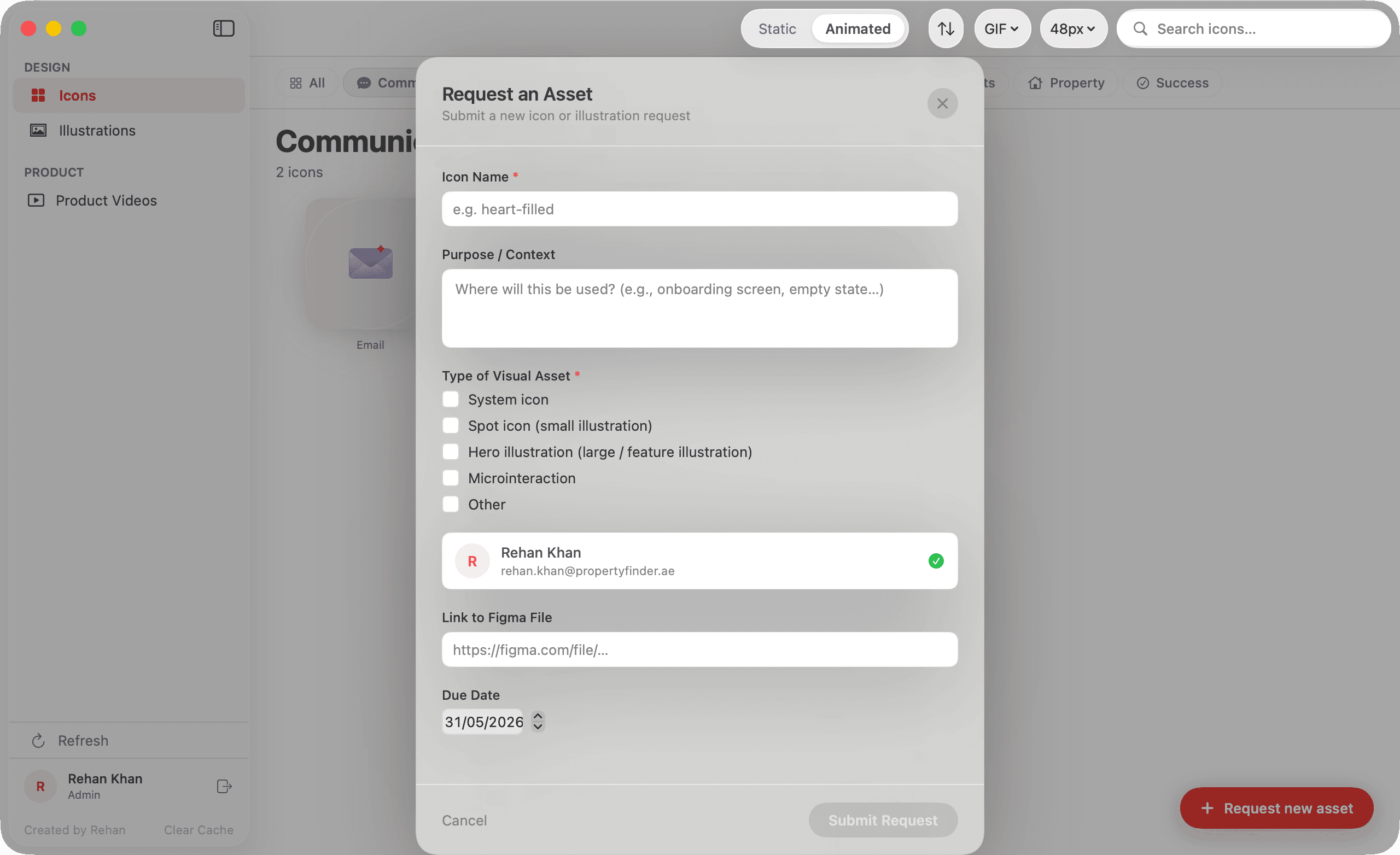 Asset request flow